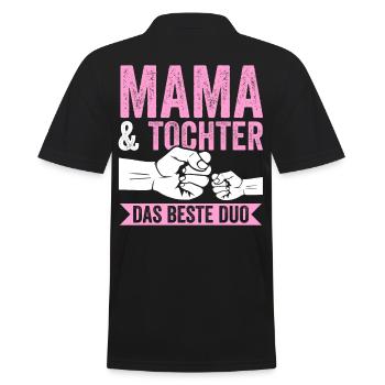 Mutter Muttertag Mama und Tochter - Männer Poloshirt - Schwarz - Hinten - Kai (181cm)
