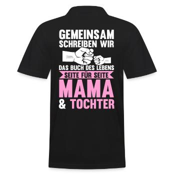 Mutter Muttertag Mama und Tochter - Männer Poloshirt - Schwarz - Hinten - Kai (181cm)