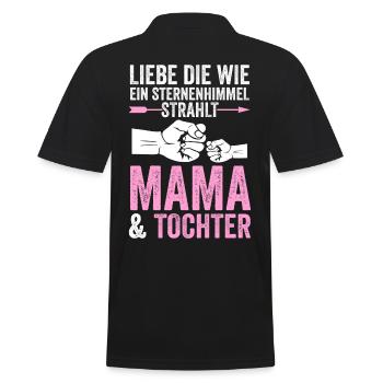 Mutter Muttertag Mama und Tochter - Männer Poloshirt - Schwarz - Hinten - Kai (181cm)