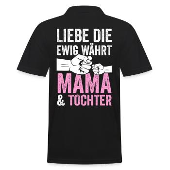 Mutter Muttertag Mama und Tochter - Männer Poloshirt - Schwarz - Hinten - Kai (181cm)