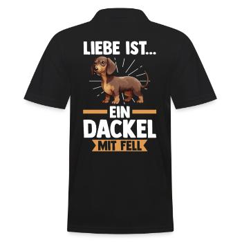 Hund Dachshund Dackel - Männer Poloshirt - Schwarz - Hinten - Kai (181cm)