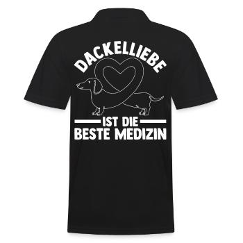 Hund Dachshund Dackel - Männer Poloshirt - Schwarz - Hinten - Kai (181cm)