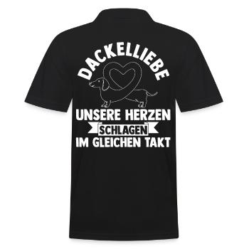 Hund Dachshund Dackel - Männer Poloshirt - Schwarz - Hinten - Kai (181cm)
