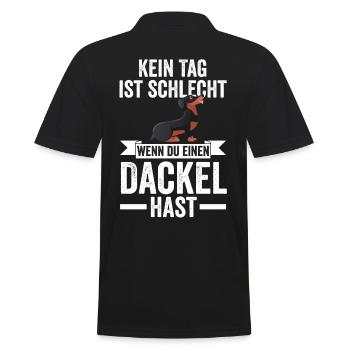 Hund Dachshund Dackel - Männer Poloshirt - Schwarz - Hinten - Kai (181cm)