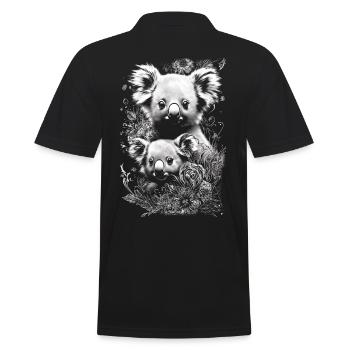 Cute and adorable koala babies - Men's Polo Shirt - black - Back - Kai (181cm)