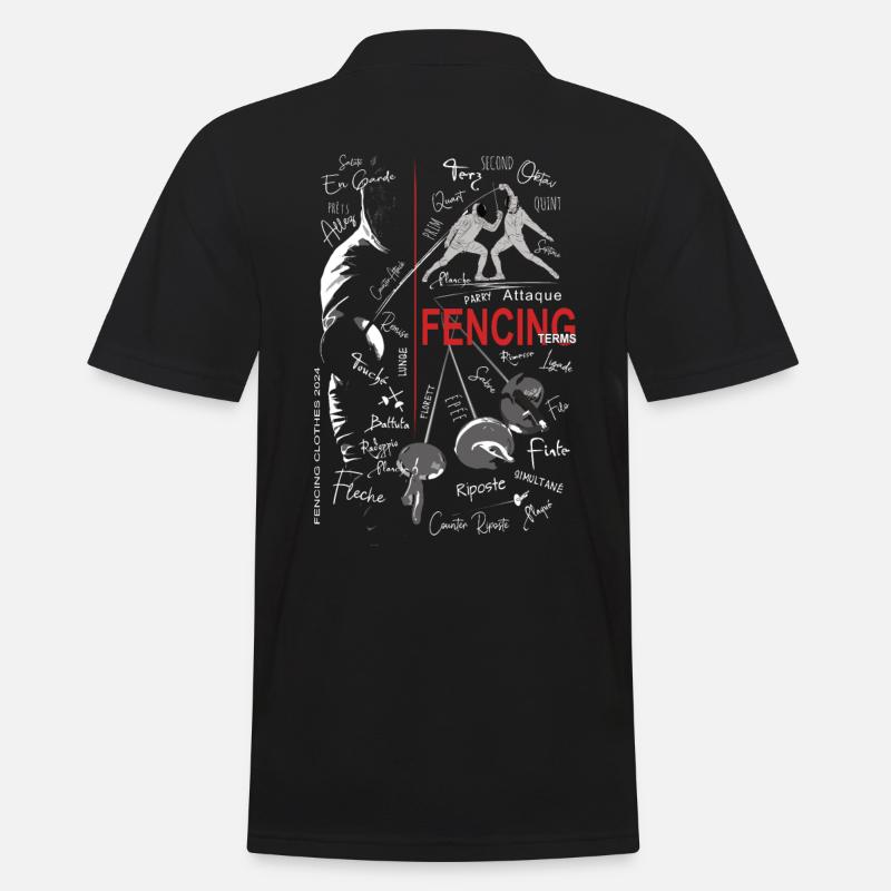 Fechten Begriffe Training Geschenk - Männer Poloshirt - Schwarz