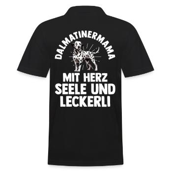 Hund Dalmatiner - Männer Poloshirt - Schwarz - Hinten - Kai (181cm)