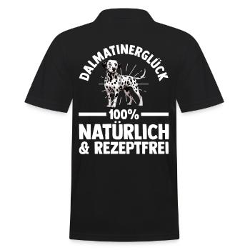 Hund Dalmatiner - Männer Poloshirt - Schwarz - Hinten - Kai (181cm)