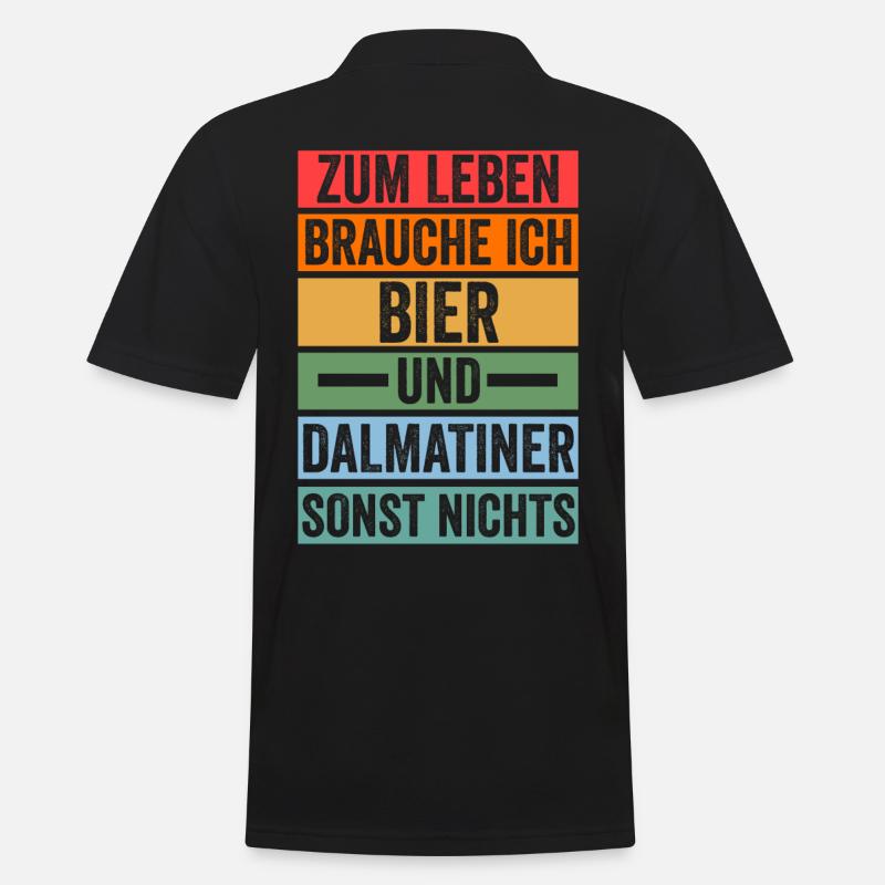 Bier Hund Dalmatiner - Männer Poloshirt - Schwarz