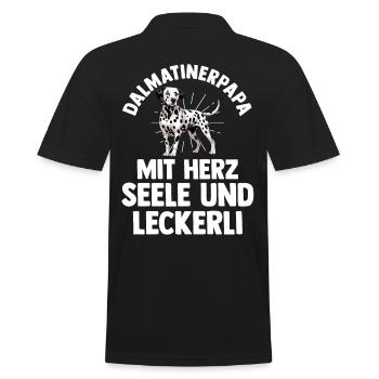 Hund Dalmatiner - Männer Poloshirt - Schwarz - Hinten - Kai (181cm)