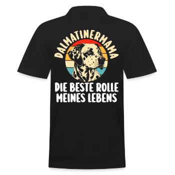Mama Hundemama Hund Dalmatiner - Männer Poloshirt - Schwarz - Hinten - Kai (181cm)