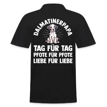 Hund Dalmatiner - Männer Poloshirt - Schwarz - Hinten - Kai (181cm)