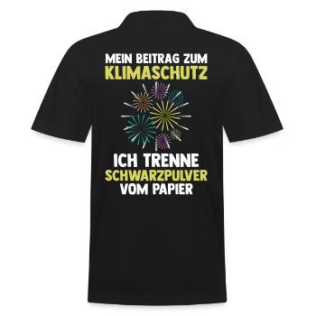 Neujahr Feuerwerk Silvester - Männer Poloshirt - Schwarz - Hinten - Kai (181cm)
