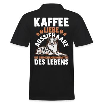Kaffee Australian Shepherd Hund Aussie - Männer Poloshirt - Schwarz - Hinten - Kai (181cm)