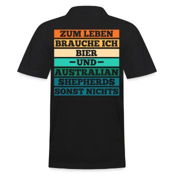 Bier Australian Shepherd Hund Aussie - Männer Poloshirt - Schwarz - Hinten - Kai (181cm)
