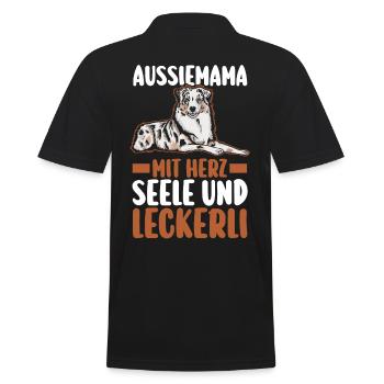 Australian Shepherd Hundemama Hund Aussie - Männer Poloshirt - Schwarz - Hinten - Kai (181cm)