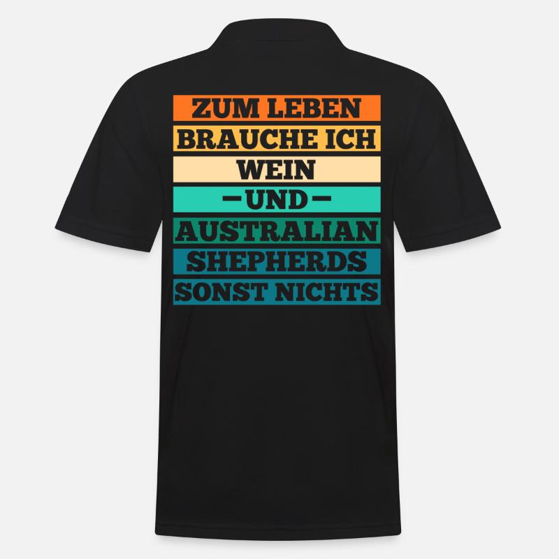 Wein Australian Shepherd Hund Aussie - Männer Poloshirt - Schwarz