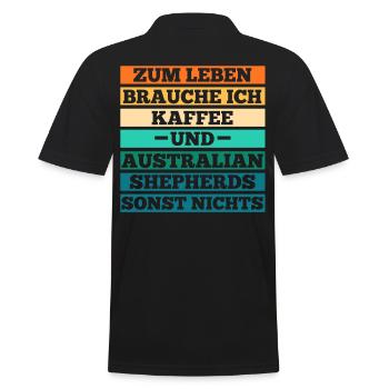 Kaffee Australian Shepherd Hund Aussie - Männer Poloshirt - Schwarz - Hinten - Kai (181cm)