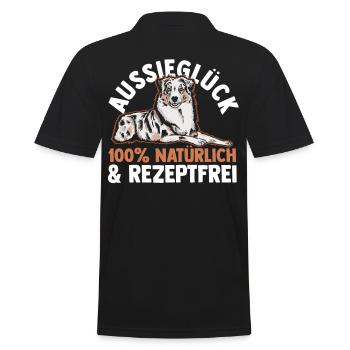 Australian Shepherd Hund Aussie - Männer Poloshirt - Schwarz - Hinten - Kai (181cm)