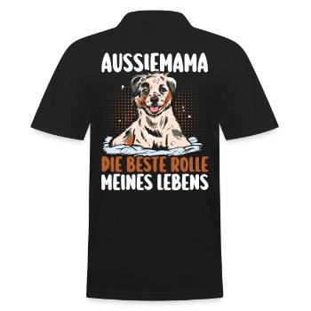 Australian Shepherd Hund Aussie - Männer Poloshirt - Schwarz - Hinten - Kai (181cm)