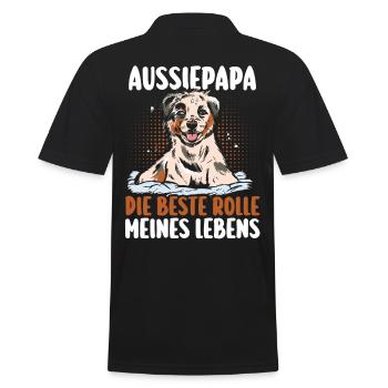 Australian Shepherd Hund Aussie - Männer Poloshirt - Schwarz - Hinten - Kai (181cm)