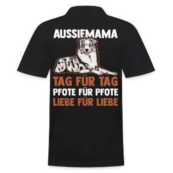 Hundemama Australian Shepherd Hund Aussie - Männer Poloshirt - Schwarz - Hinten - Kai (181cm)