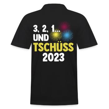 Neujahr Feuerwerk Silvester - Männer Poloshirt - Schwarz - Hinten - Kai (181cm)