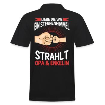 Opa Großvater Familie Enkelin Geschenk - Männer Poloshirt - Schwarz - Hinten - Kai (181cm)