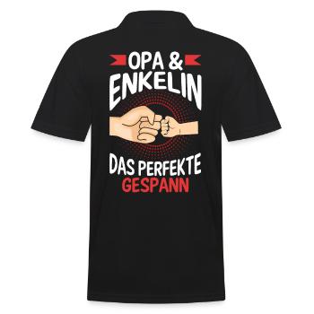 Opa Großvater Familie Enkelin Geschenk - Männer Poloshirt - Schwarz - Hinten - Kai (181cm)