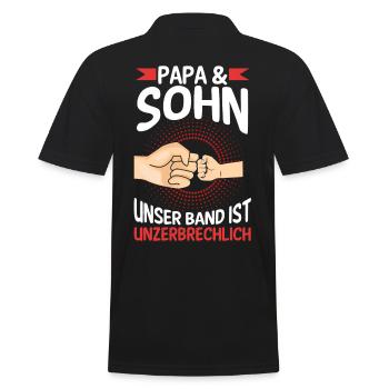 Papa Sohn Vater Familie Geschenk - Männer Poloshirt - Schwarz - Hinten - Kai (181cm)