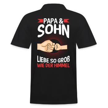 Papa Sohn Vater Familie Geschenk - Männer Poloshirt - Schwarz - Hinten - Kai (181cm)