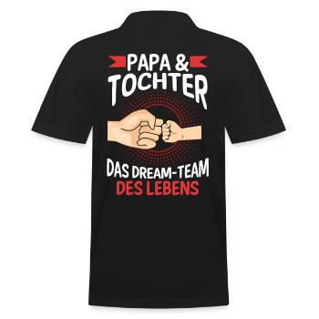 Papa Tochter Vater Familie Geschenk - Männer Poloshirt - Schwarz - Hinten - Kai (181cm)