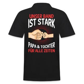 Papa Tochter Vater Familie Geschenk - Männer Poloshirt - Schwarz - Hinten - Kai (181cm)