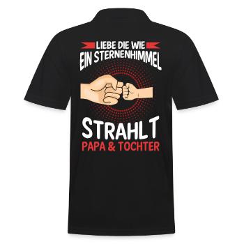 Papa Tochter Vater Familie Geschenk - Männer Poloshirt - Schwarz - Hinten - Kai (181cm)