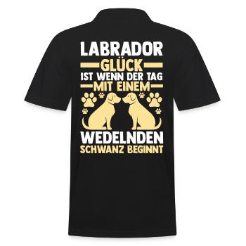 Hund Labrador - Männer Poloshirt - Schwarz - Hinten - Kai (181cm)