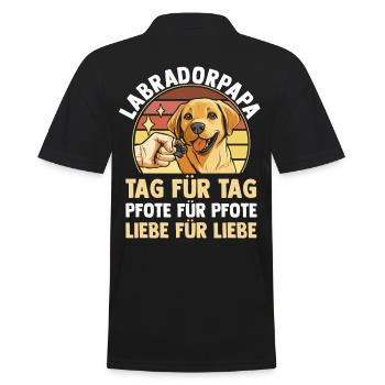Hund Labrador - Männer Poloshirt - Schwarz - Hinten - Kai (181cm)