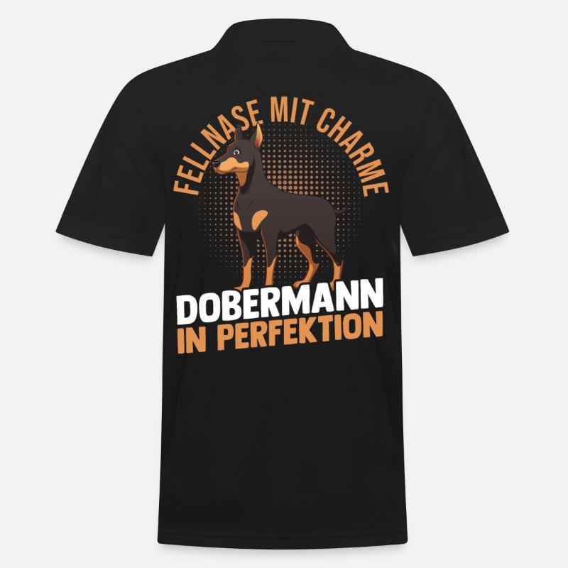 Hund Dobermann - Männer Poloshirt - Schwarz