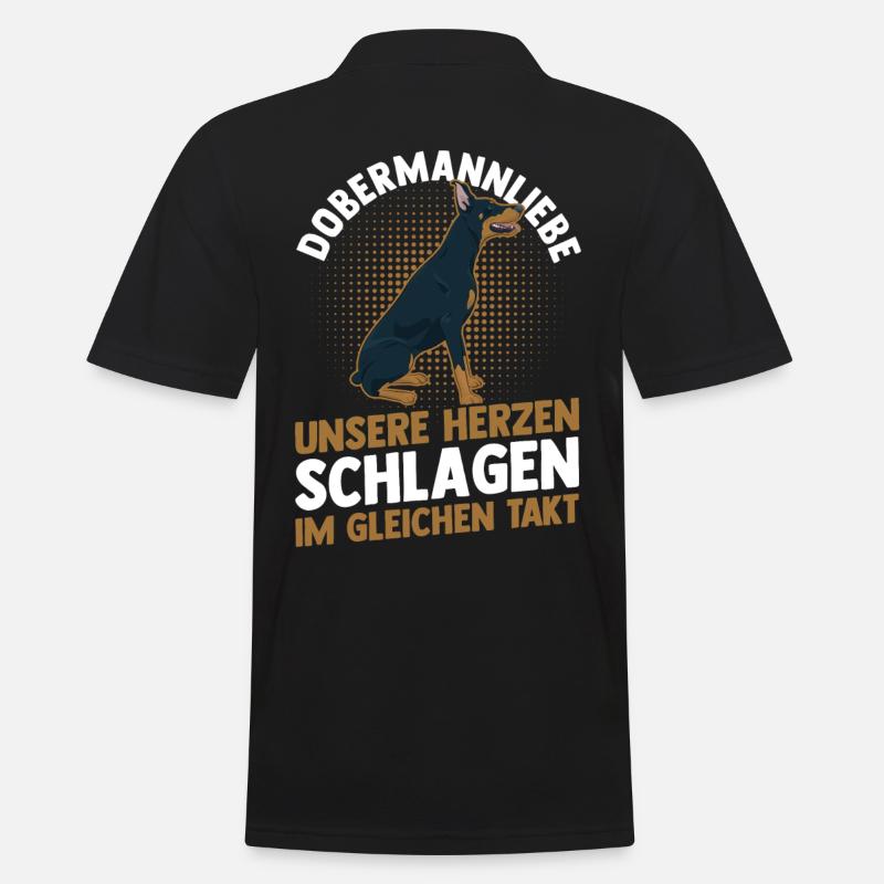 Hund Dobermann - Männer Poloshirt - Schwarz