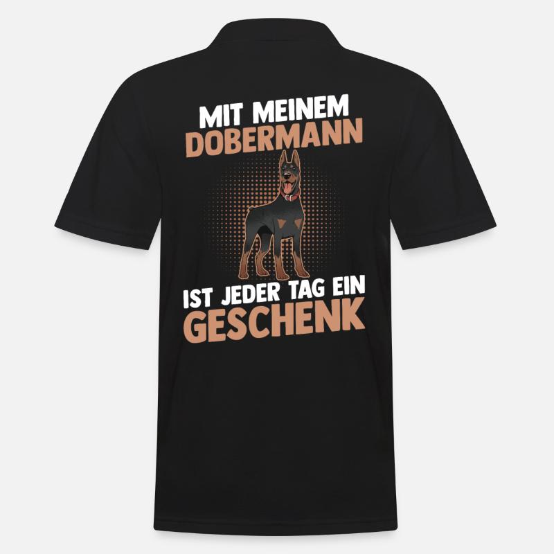 Hund Dobermann - Männer Poloshirt - Schwarz
