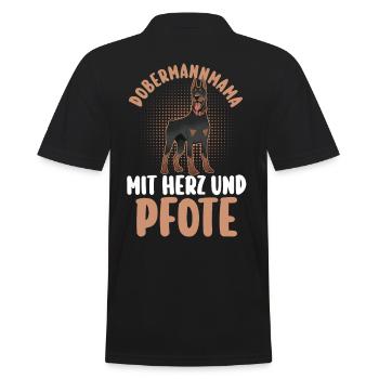 Hund Dobermannmama Hundemama Mutter Dobermann - Männer Poloshirt - Schwarz - Hinten - Kai (181cm)