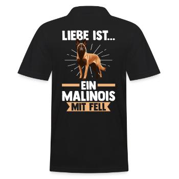 Belgischer Schäferhund Hund Malinois - Männer Poloshirt - Schwarz - Hinten - Kai (181cm)