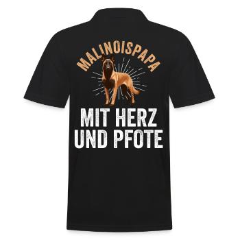 Belgian Shepherd Dad Father Malinois - Men's Polo Shirt - black - Back - Kai (181cm)