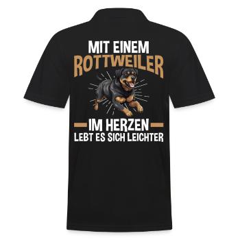 Dog Rottweiler - Men's Polo Shirt - black - Back - Kai (181cm)