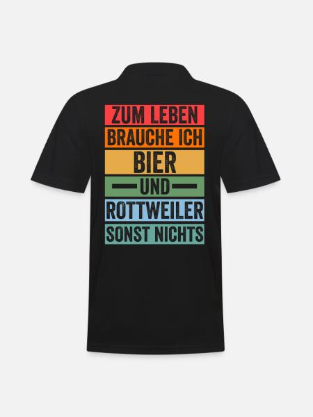 Bier Hund Rottweiler - Männer Poloshirt - Schwarz