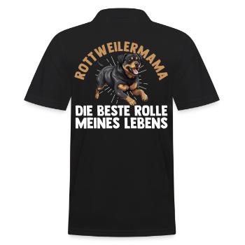 Dog Mom Rottweiler Mom Mistress Dog Rottweiler - Men's Polo Shirt - black - Back - Kai (181cm)