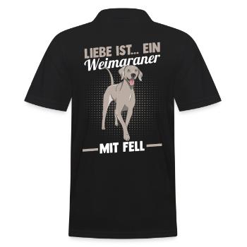 Hund Weimaraner - Männer Poloshirt - Schwarz - Hinten - Kai (181cm)