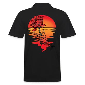 Soleil, Fleur, Mort, Squelette, Coucher De Soleil, Au-delà - Polo Homme - noir - Dos - Kai (181cm)