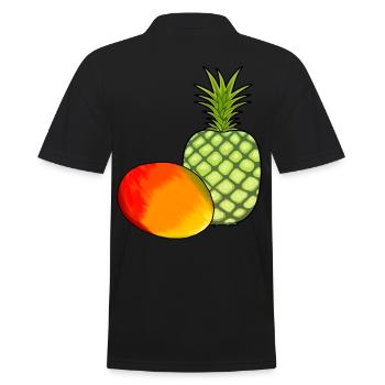 Mango Obst Früchte Ananas Vegetarisch Speise - Männer Poloshirt - Schwarz - Hinten - Kai (181cm)