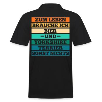 Hund Bier Yorkshire Terrier - Männer Poloshirt - Schwarz - Hinten - Kai (181cm)