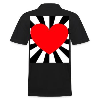 Coeur Coeurs Amour Romance Partenaire Romantique - Polo Homme - noir - Dos - Kai (181cm)